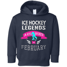 Girls' Ice Hockey Legends are Born in February Gift T-Shirt