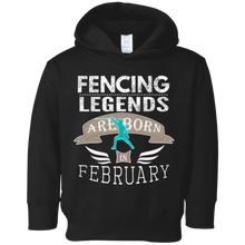 Top Boys Fencing Legends are Born in February Gift T-Shirt