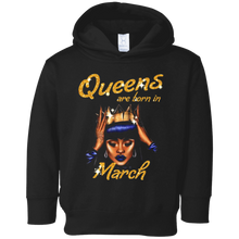 Queens Are Born In March Gold Glitter Birthday T-Shirt