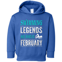 Boys Girls Swim Legends are Born in February Gift T-Shirt