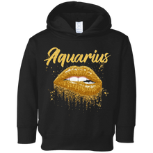Aquarius Zodiac Birthday Golden Lips T-Shirt for Black Women