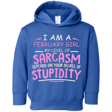 February Girl T-Shirt My Level Of Sarcasm Christmas Girls