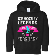 Girls' Ice Hockey Legends are Born in February Gift T-Shirt