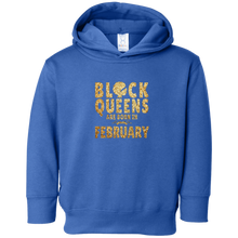 Flat Gold Print Black Queens February Born Tshirt