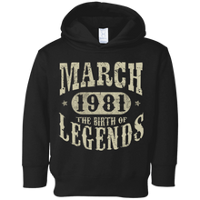 37 years Old 37th Birthday March 1981 Birth of Legend TShirt