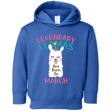 Legendary Llamas Are Born In March Cute Kids T-shirt