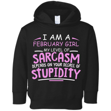 February Girl T-Shirt My Level Of Sarcasm Christmas Girls